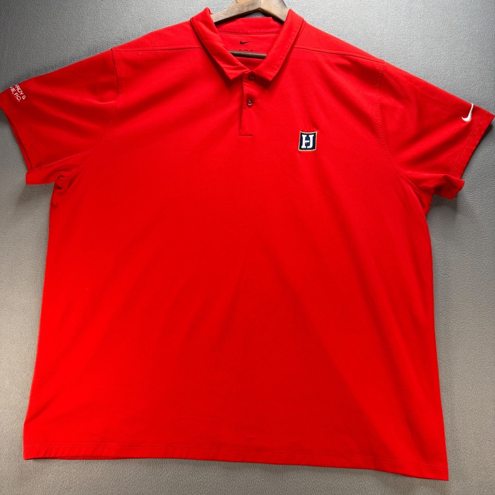 Nike Polo Shirt Mens 3XL Red Heritage Junior Golf Championship Textured